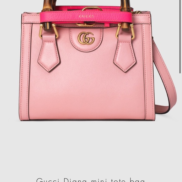 NEW GUCCI DIANA BAMBOO TOTE WITH REMOVABLE STRAPS PINK RETAIL $2750 - Picture 6 of 6